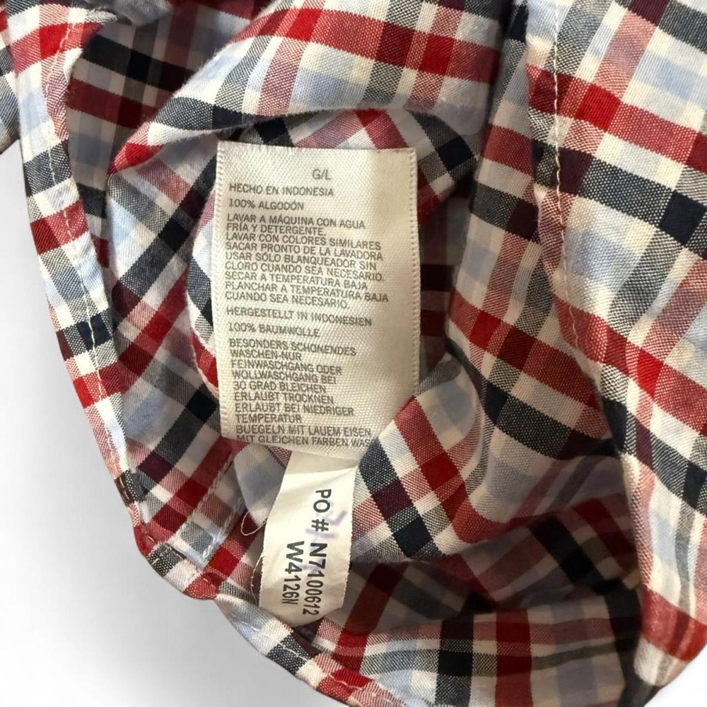 Nautica red and blue plaid button down long sleeve shirt Size L - Picture 6 of 8